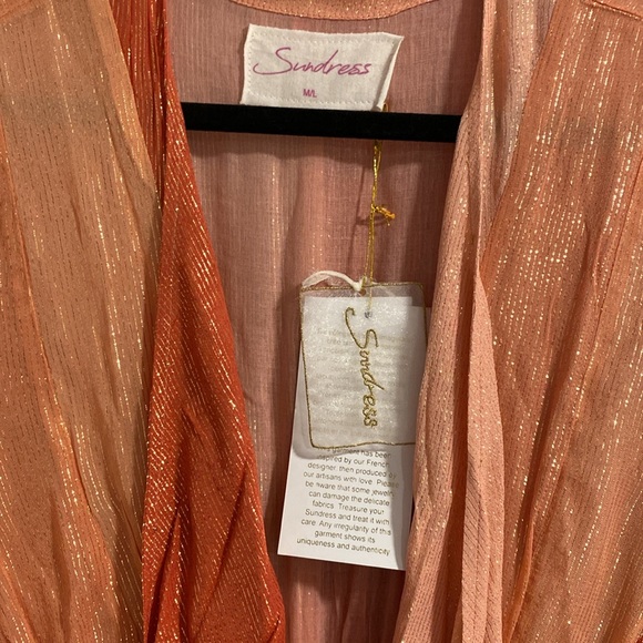 NWT - Sundress x Anthropologie Juliana Jumpsuit in Marbella Mix Terracotta - M/L - Picture 7 of 12